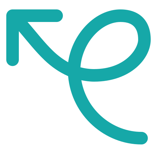 Cartoon curly arrow
